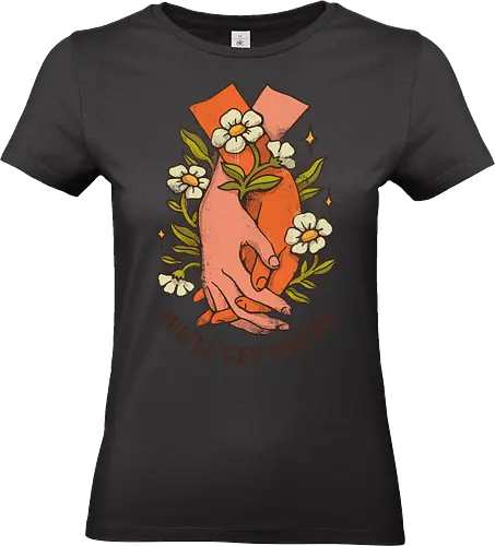 We’ll Get There – Vintage Hope | Vintage Hoffnung - we’ll get there, hope illustration, resilience art, mental health encouragement, positive affirmation art, healing journey design, vintage optimism art, emotional strength illustration, comforting artwork, supportive quote art, calm mental health art, gentle motivation, perseverance design, inspirational floral art, hopeful aesthetic - Standard T-Shirt (Women)