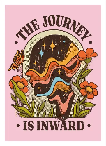 The Journey Is Inward – Vintage Inner Peace | Vintage Illustration zur Selbstfindung