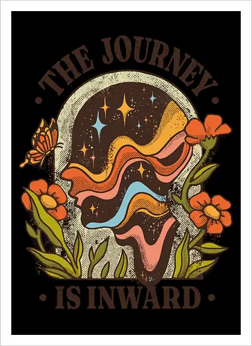 The Journey Is Inward – Vintage Inner Peace | Vintage Illustration zur Selbstfindung