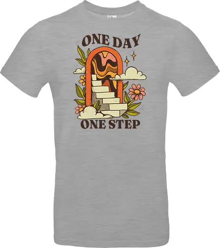One Day One Step – Vintage Motivation Stairway Art