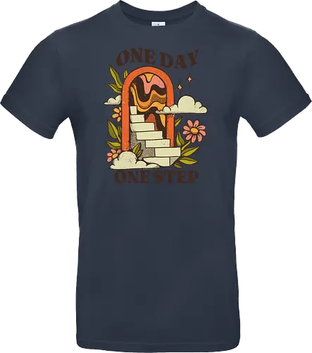 One Day One Step – Vintage Motivation Stairway Art