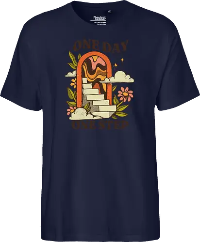 One Day One Step – Vintage Motivation Stairway Art