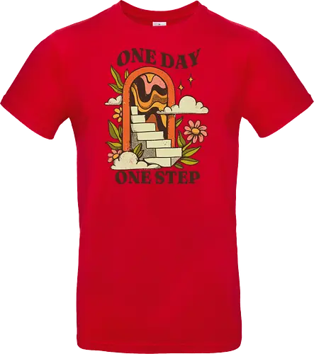 One Day One Step – Vintage Motivation Stairway Art