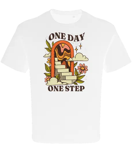 One Day One Step – Vintage Motivation Stairway Art