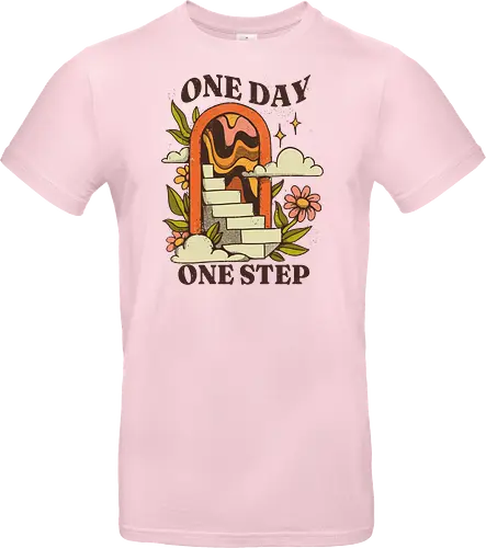 One Day One Step – Vintage Motivation Stairway Art
