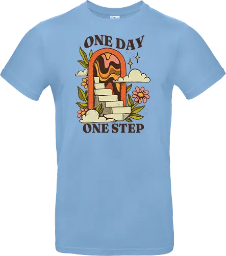 One Day One Step – Vintage Motivation Stairway Art