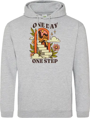 One Day One Step – Vintage Motivation Stairway Art