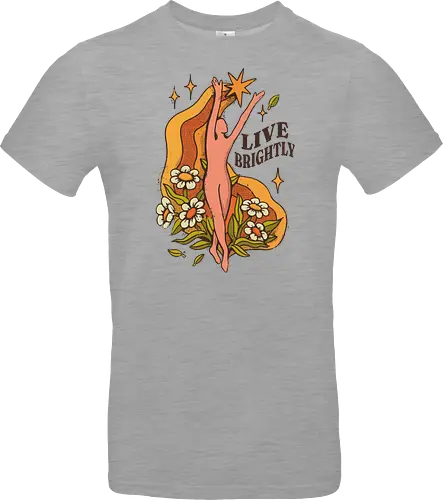 Live Brightly – Vintage Mental Health Floral Illustration | Vintage Illustration für mentale Gesundheit