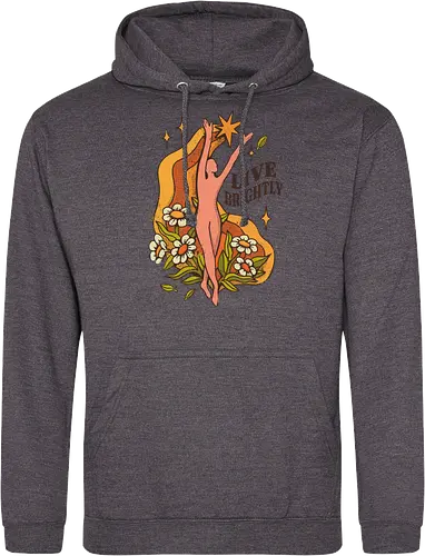 Live Brightly – Vintage Mental Health Floral Illustration | Vintage Illustration für mentale Gesundheit