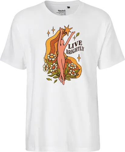 Live Brightly – Vintage Mental Health Floral Illustration | Vintage Illustration für mentale Gesundheit