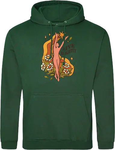 Live Brightly – Vintage Mental Health Floral Illustration | Vintage Illustration für mentale Gesundheit