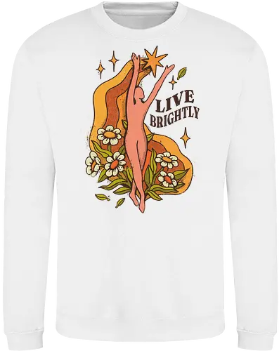 Live Brightly – Vintage Mental Health Floral Illustration | Vintage Illustration für mentale Gesundheit