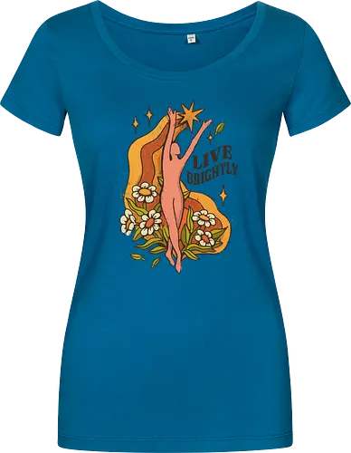 Live Brightly – Vintage Mental Health Floral Illustration | Vintage Illustration für mentale Gesundheit