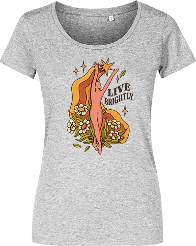 Live Brightly – Vintage Mental Health Floral Illustration | Vintage Illustration für mentale Gesundheit