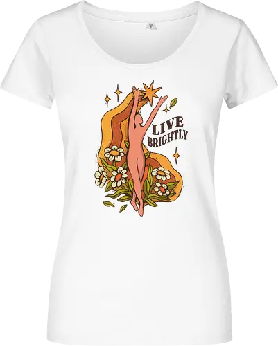 Live Brightly – Vintage Mental Health Floral Illustration | Vintage Illustration für mentale Gesundheit