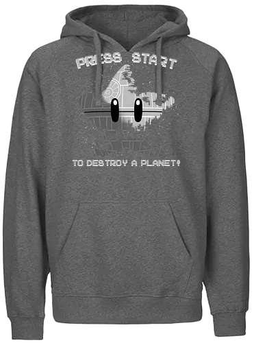 Press Start to Destroy - Mario, Super Star, Space Opera, moon - Fairtrade Hoodie