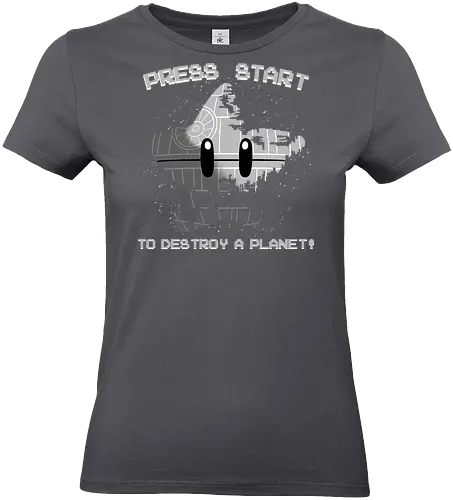 Press Start to Destroy - Mario, Super Star, Space Opera, moon - Standard T-Shirt (Women)