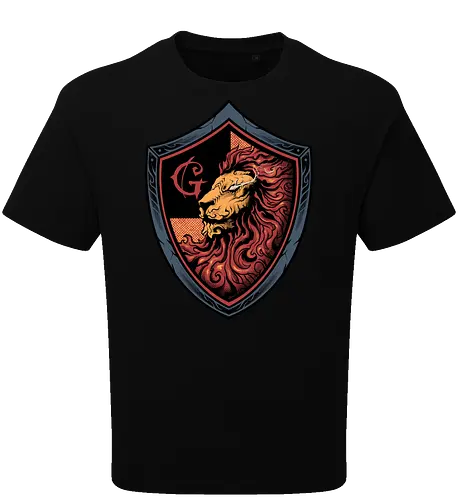 house of red mane - lion, magic, wizard, animal, myth, school, sport, game, rpg, fantasy, creature - Oversize T-Shirt