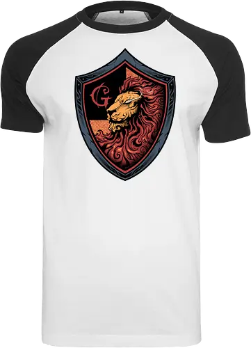 house of red mane - lion, magic, wizard, animal, myth, school, sport, game, rpg, fantasy, creature - Raglan T-Shirt