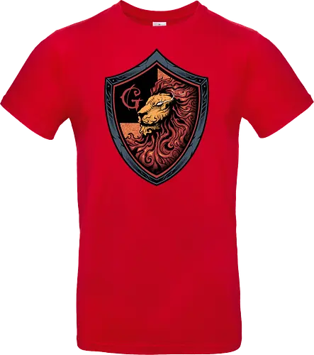 house of red mane - lion, magic, wizard, animal, myth, school, sport, game, rpg, fantasy, creature - Standard T-Shirt