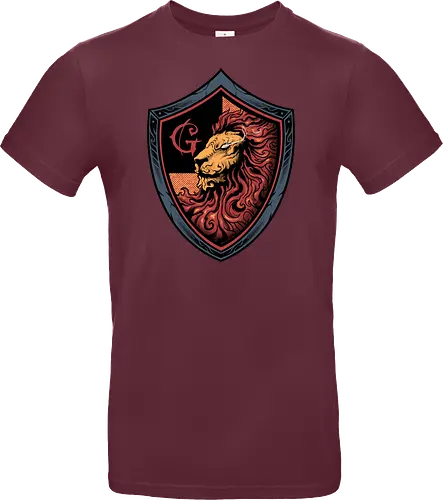 house of red mane - lion, magic, wizard, animal, myth, school, sport, game, rpg, fantasy, creature - Standard T-Shirt