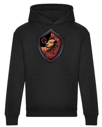 house of red mane - lion, magic, wizard, animal, myth, school, sport, game, rpg, fantasy, creature - Heavyweight Hoodie