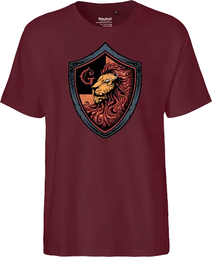 house of red mane - lion, magic, wizard, animal, myth, school, sport, game, rpg, fantasy, creature - Fairtrade T-Shirt