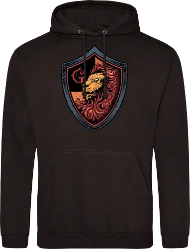 house of red mane - lion, magic, wizard, animal, myth, school, sport, game, rpg, fantasy, creature - Standard Hoodie