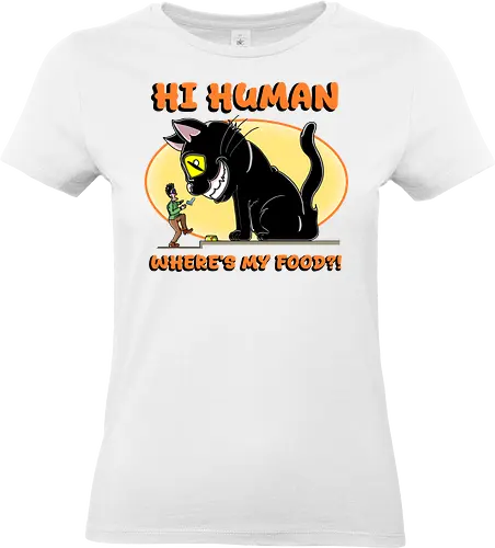 Lustiger Anime-Manga-Katzenbesitzer-Sarkasmus - anime, manga, katze, riesige katze, katzenbesitzer, katzenhumor, lustig, sarkasmus, niedlich, kawaii, cartoon katze, comic stil, futter, hunger, haustier, otaku, japanischer stil, witziges motiv, funny design, meme stil, popkultur, geschenkidee, trendig, tierillustration, humorvoll - Standard T-Shirt (Women)