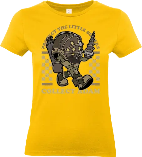 Game Mascot Big Protector - Video Games, Video Game, Game, Games, Gamer, Mascot, Retro, Vintage, Retro Vintage, Retro Gamer, Retro Cartoon, Game Mascot, Adventure, Fantasy, Science Fiction, Sister, Daddy, Diesel Punk, Punk, Biopunk, Post-apocalyptic, Post Apocalyptic, Apocalypse, Postapocalypse - Standard T-Shirt (Women)