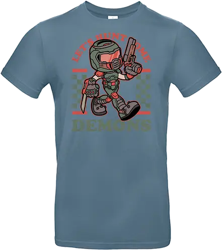 Game Mascot Slayer - Video Games, Video Game, Game, Games, Gamer, Mascot, Retro, Vintage, Retro Vintage, Retro Gamer, Retro Cartoon, Game Mascot, guy, Slayer, Knife, Sword, Gun, Demon, Demons, Fps Gaming, First-person Shooter, First Person Shooter, Science Fiction, Undead, Marine, Space, Horror - Standard T-Shirt