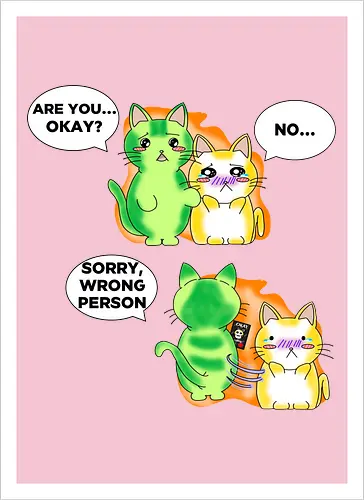 Kawaii-Sarkasmus Alles okay? Falsche Katze