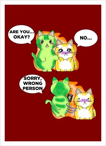 Kawaii-Sarkasmus Alles okay? Falsche Katze