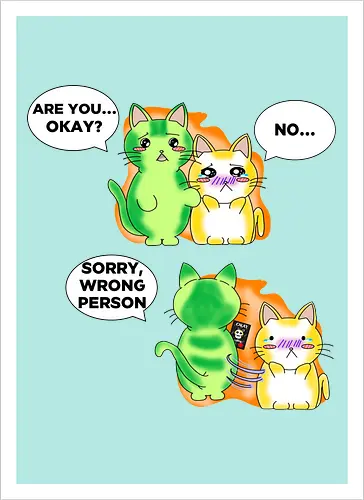 Kawaii-Sarkasmus Alles okay? Falsche Katze