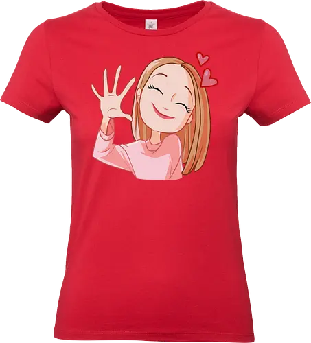 Verliebtes Mädchen - Liebe, Herz, Rosa, Glücklich, Küssen, Mädchen, Herzen, Fanart, Emotion, Gefühle, Umarmung, Romantik, Geliebte/r, Verliebt, Vorfreude - Standard T-Shirt (Women)