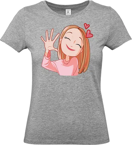 Verliebtes Mädchen - Liebe, Herz, Rosa, Glücklich, Küssen, Mädchen, Herzen, Fanart, Emotion, Gefühle, Umarmung, Romantik, Geliebte/r, Verliebt, Vorfreude - Standard T-Shirt (Women)