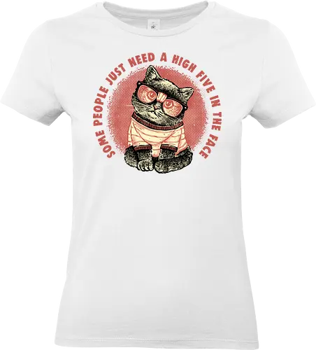 High Five in the Face - Cat, cats, cute, cat lover, funny, humor, animals - Standard T-Shirt (Women)