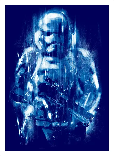 Trooper under the rain