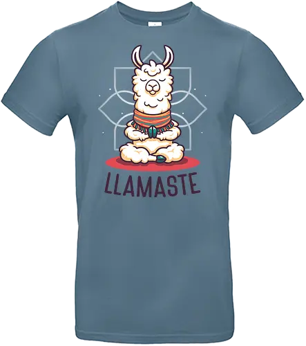 Mindful Llama – Funny Meditation - funny llama, zen animal, yoga, namaste, meditation, meditating llama, llamaste, humor, mindfulness, inner peace, calm vibes - Standard T-Shirt