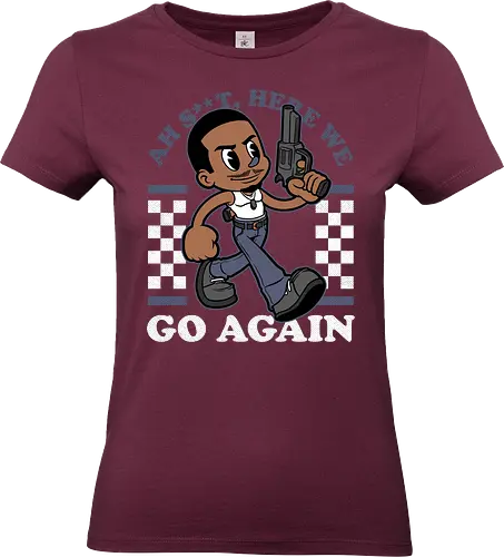 Game Mascot Grove Gang - Video Games, Video Game, Game, Games, Gamer, Mascot, Retro, Vintage, Retro Vintage, Retro Gamer, Retro Cartoon, Game Mascot, Fantasy, Adventure, Classic Game, Classic Games, Crime, Mafia, Car, Gang, Gun, Quote - Standard T-Shirt (Women)