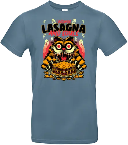 Creepy Cat Lasagna  - Food, Fast Food, Lasagna, Soul, Demon, Devil, Hungry, Tv Show, Retro Vintage, Vintage, Internet, Meme, Memes, Comic, Comics, Tv Show, Movie, Animation, Creepy, Ghosts, Scary - Standard T-Shirt
