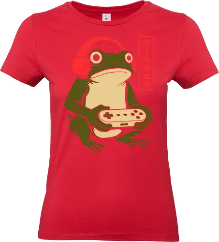 Gamer Frog - gamer frog shirt, japanese kawaii frog, retro gaming t-shirt, frog with headphones, cute gamer aesthetic, japanese kanji frog apparel, vintage gaming console graphic, cottagecore gamer tee, funny frog gift, lo-fi gaming clothes, toad playing video games, green frog streetwear, aesthetic gamer girl top, retro controller design, japanese pop culture shirt, gaming room aesthetic, cute animal gamer, minimalist gaming art, hopper gaming merch - Standard T-Shirt (Women)