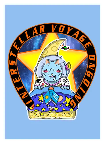 Kawaii Katze Interstellare Reise läuft