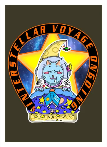 Kawaii Katze Interstellare Reise läuft