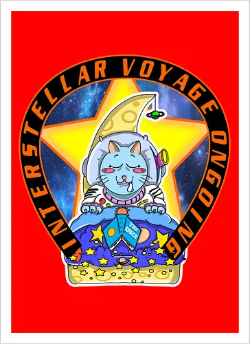 Kawaii Katze Interstellare Reise läuft