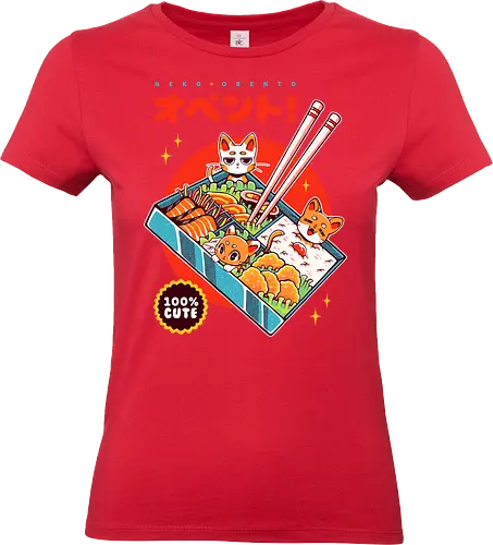 NEKO OBENTO - obento, bento, cat, kitty, neko, japan, japanese, japanese food, kawaii, cute, sushi - Standard T-Shirt (Women)