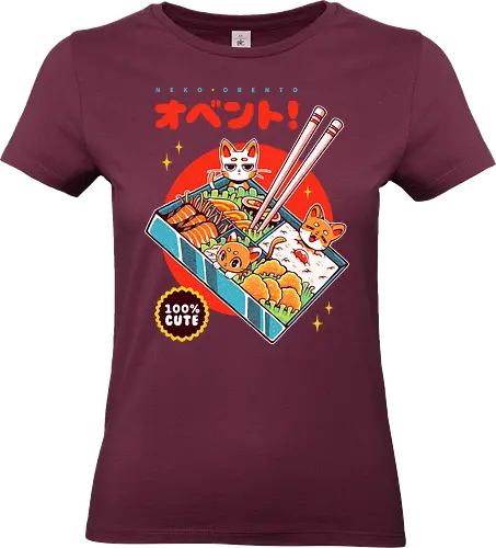 NEKO OBENTO - obento, bento, cat, kitty, neko, japan, japanese, japanese food, kawaii, cute, sushi - Standard T-Shirt (Women)
