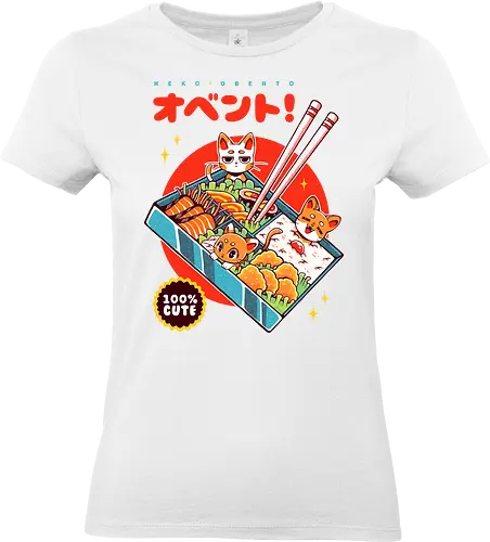 NEKO OBENTO - obento, bento, cat, kitty, neko, japan, japanese, japanese food, kawaii, cute, sushi - Standard T-Shirt (Women)