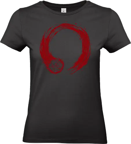 enso of fate  - dice, game, rolling, crit, board game, cool, funny, burning, enso, japaneseart, circle - Standard T-Shirt (Women)