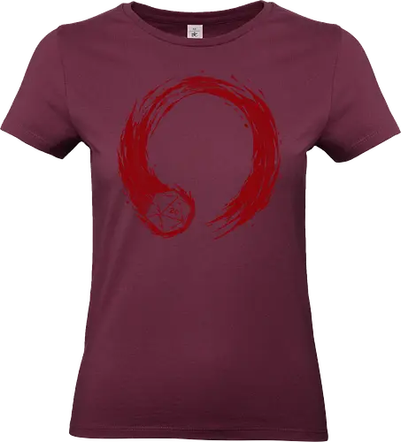 enso of fate  - dice, game, rolling, crit, board game, cool, funny, burning, enso, japaneseart, circle - Standard T-Shirt (Women)